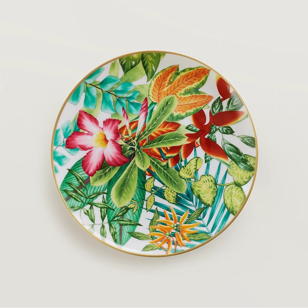 Hermes Paris Passifolia dessert plate Porcelain New in gift box! made in France